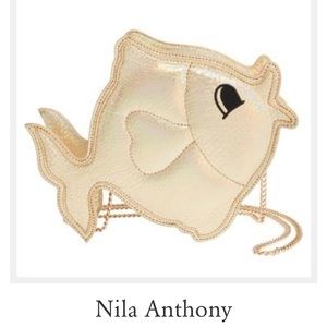 Nila Anthony Gold Fish-Shaped Crossbody Bag